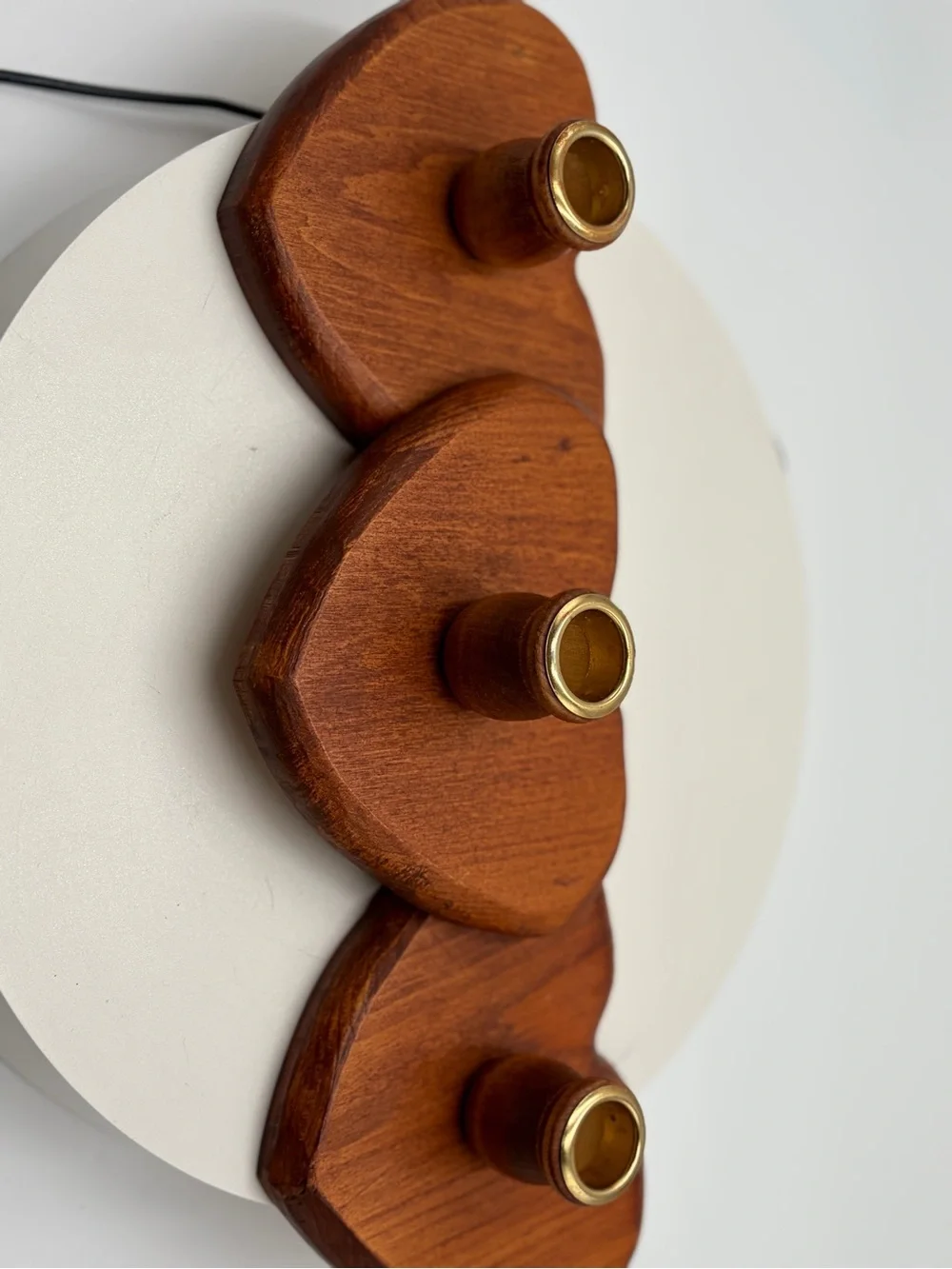 Wooden Heart Wall Candle Holder - Brown